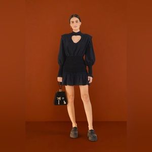 Black Heart Neckline Mini Dress Farm Rio